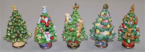 Five Halcyon Days enamelled Christmas Tree bonbonieres
